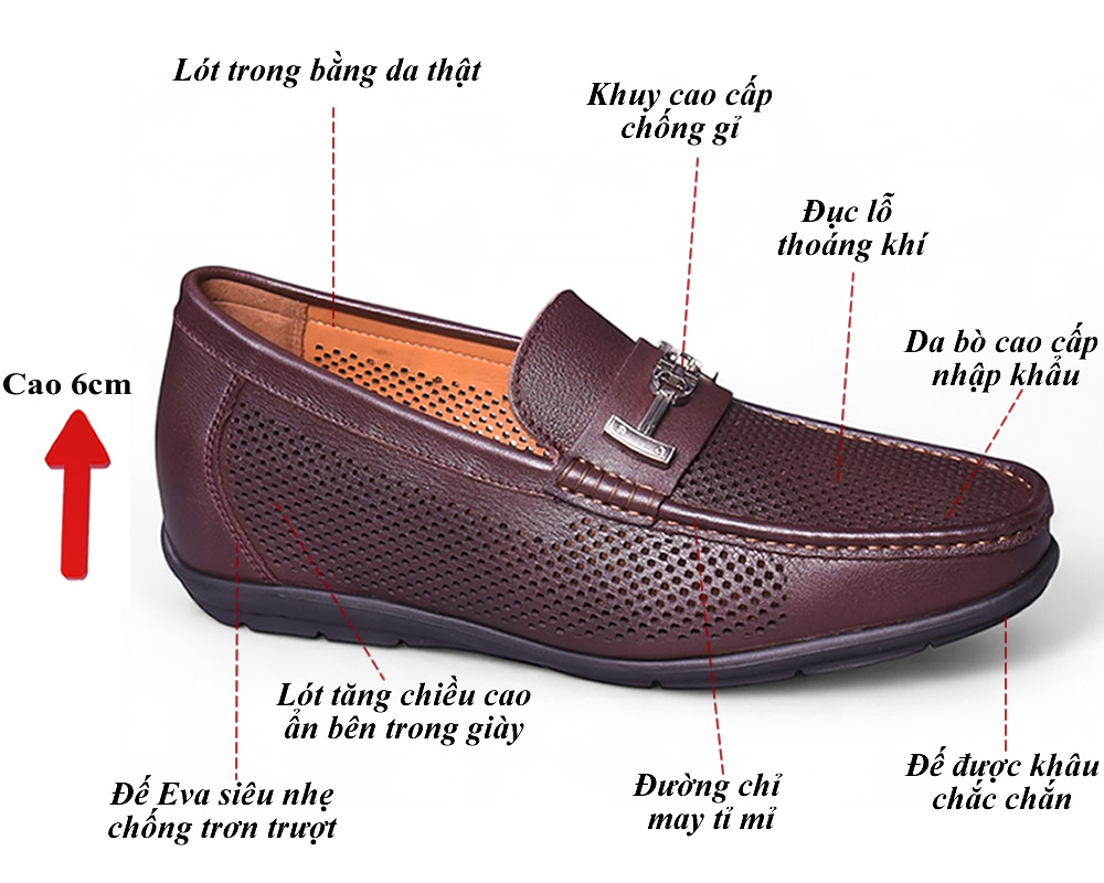 Giày mọi cao 6cm thoáng khí siêu nhẹ 14